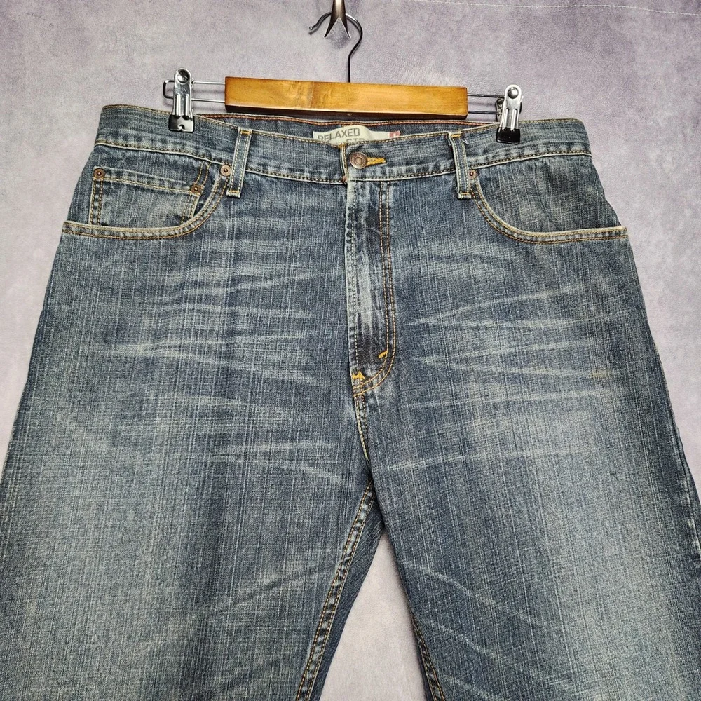 Levis 559 Relaxed Straight Jeans Mens 36x32 Blue Denim Medium‎ Wash 100% Cotton